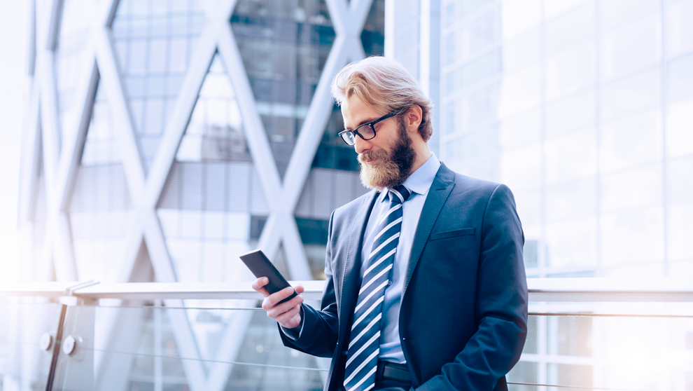 Man looking at mobile phone